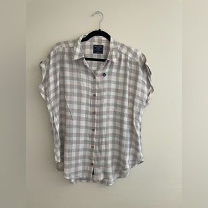Abercrombie and Fitch A&F Short Sleeve Button Down Plaid NWT soft drapey